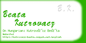 beata kutrovacz business card